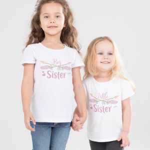 Big Sister Little Sister T-Shirt Boho Style Sibling Matching
