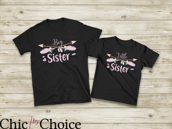 Big Sister Little Sister T-Shirt Boho Style Sibling Sister