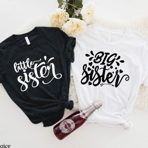 Big Sister Little Sister T-Shirt Matching Cute Sibling