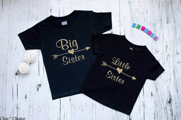 Big Sister Little Sister T-Shirt Matching Sis Cute Tee