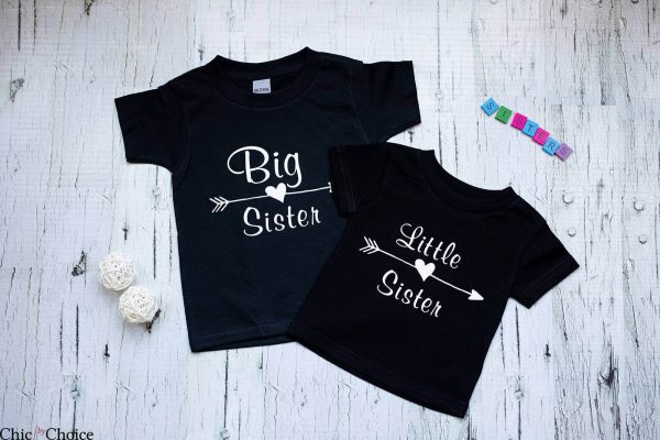 Big Sister Little Sister T-Shirt Matching Sisters Cute Tee