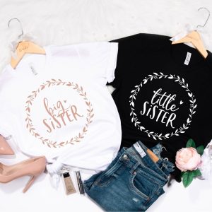 Big Sister Little Sister T-Shirt Sis Birthday Funy Matching