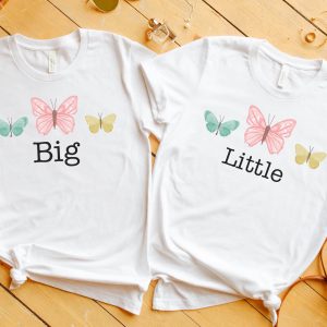 Big Sister Little Sister T-Shirt Sorority Butterflies Sis