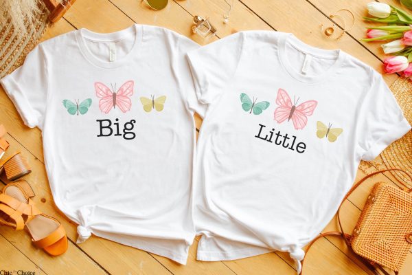 Big Sister Little Sister T-Shirt Sorority Butterflies Sis
