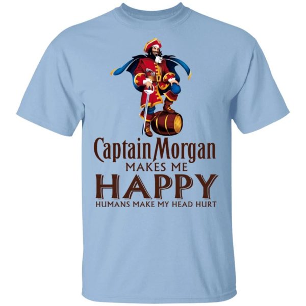 Captain Morgan Makes Me Happy T-shirt Rum Tee  All Day Tee