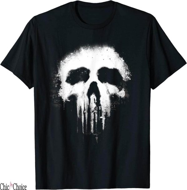 Cats Skull T-Shirt Marvel The Punisher Scary Grungy Logo