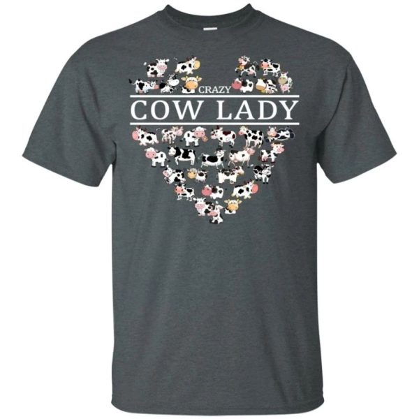 Crazy Cow Lady T-Shirt For Who Love Cow Farmer  All Day Tee