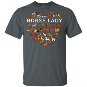 Crazy Horse Lady T Shirt For Women Who Loves Horses All Day Tee 4