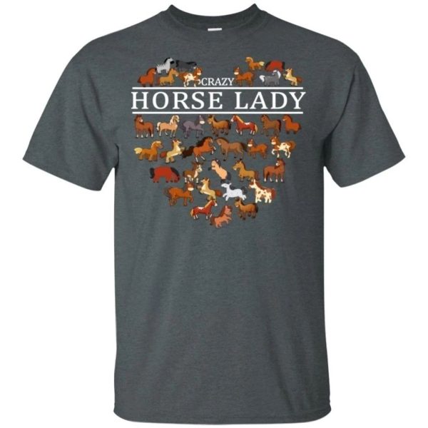 Crazy Horse Lady T-Shirt For Women Who Loves Horses  All Day Tee