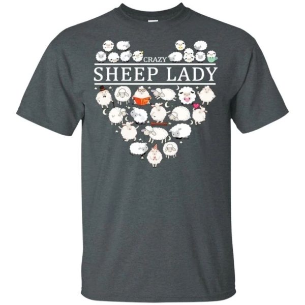 Crazy Sheep Lady T-Shirt For Who Love Sheep Farmer  All Day Tee