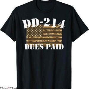 DD214 T-Shirt Military DD-214 Vintage Dues Paid Trendy Tee