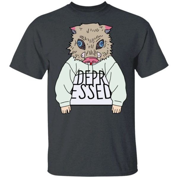 Depressed Inosuke Shirt Demon Slayer Tee  All Day Tee
