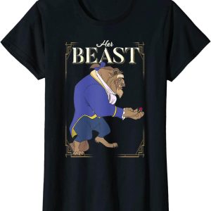 Disney Just Married T-Shirt Beauty The Beast Her Beast