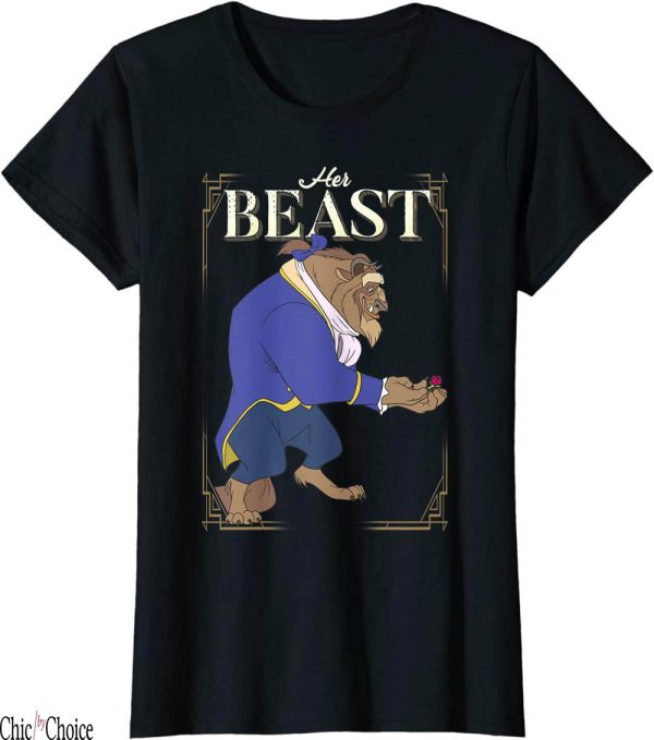 Disney Just Married T-Shirt Beauty The Beast Her Beast
