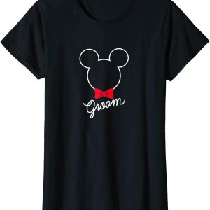 Disney Just Married T-Shirt Mickey Mouse Bowtie Wedding