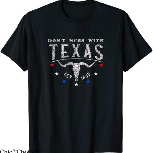 Don’t Mess With Texas T-Shirt Texas Longhorn Skull Tee