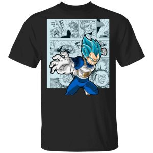 Dragon Ball Vegeta Blue Shirt Anime Character Mix Manga Style Tee  All Day Tee