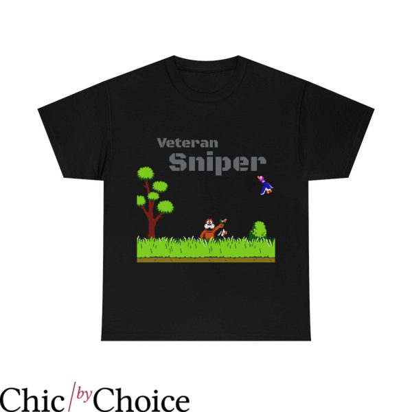 Duck Hunt T-Shirt Veteran Sniper Duck Hunt Gamer Funny