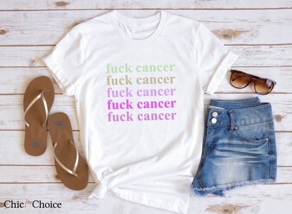 F Cancer T Shirt Cancer Fighter Awareness Gift T Shirt