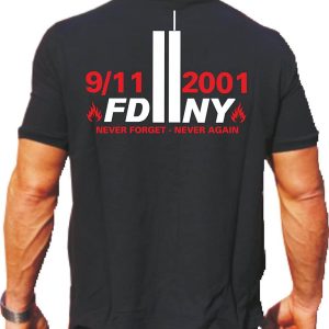 FDNY Job T Shirt Never Forget Never Again New York Fire 1