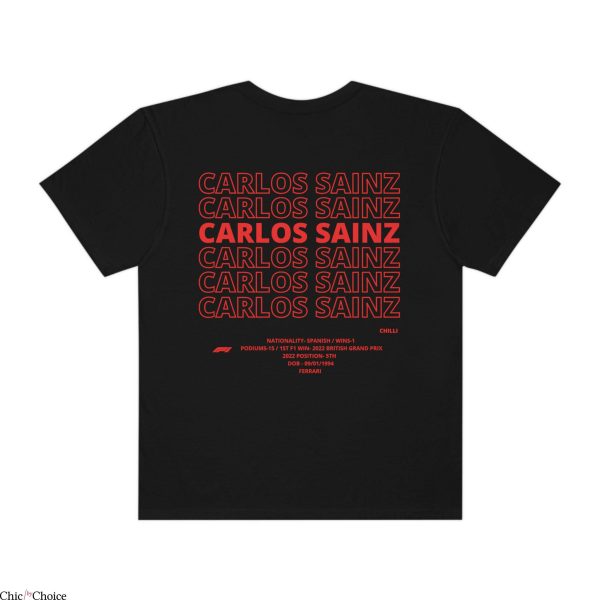 Formula 1 T-Shirt Carlos Sainz F1 Racing Trendy Driver Tee