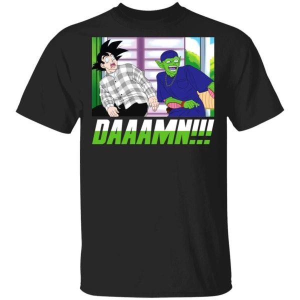 Goku and Piccolo with Damn Meme Shirt Parody Dragon Ball Tee  All Day Tee