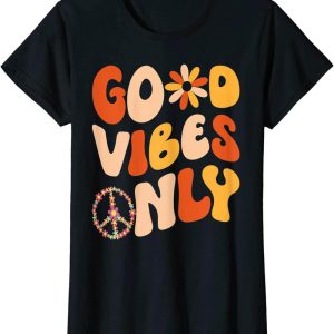 Good Vibes Only T-Shirt Peace Love Tie Dye Groovy Hippie