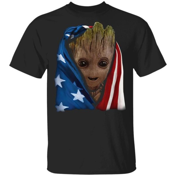 Groot In US Flag 4th Of July T-shirt  All Day Tee