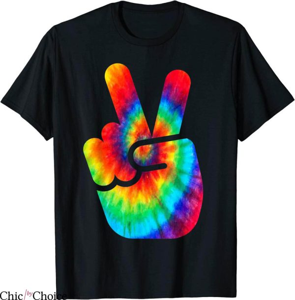Hippie Tie Dye T-Shirt Cool Peace Hand Trendy Cool Tee