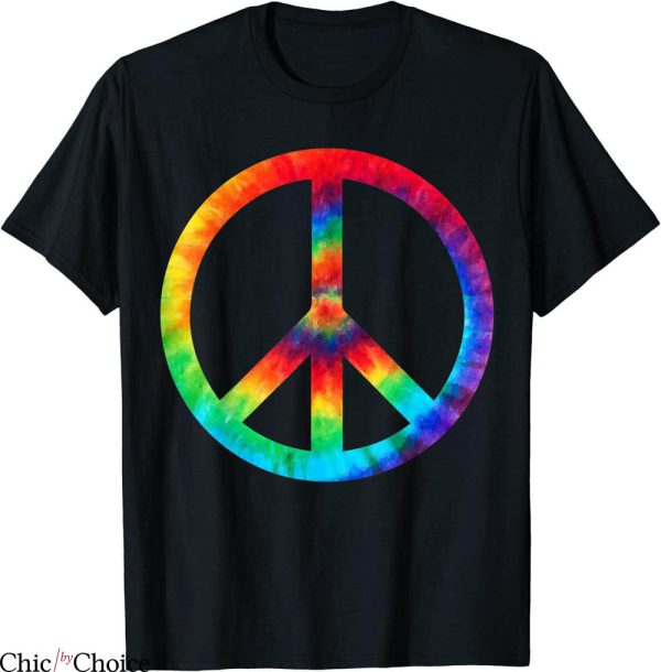 Hippie Tie Dye T-Shirt Peace Sign Christmas Trendy Tee