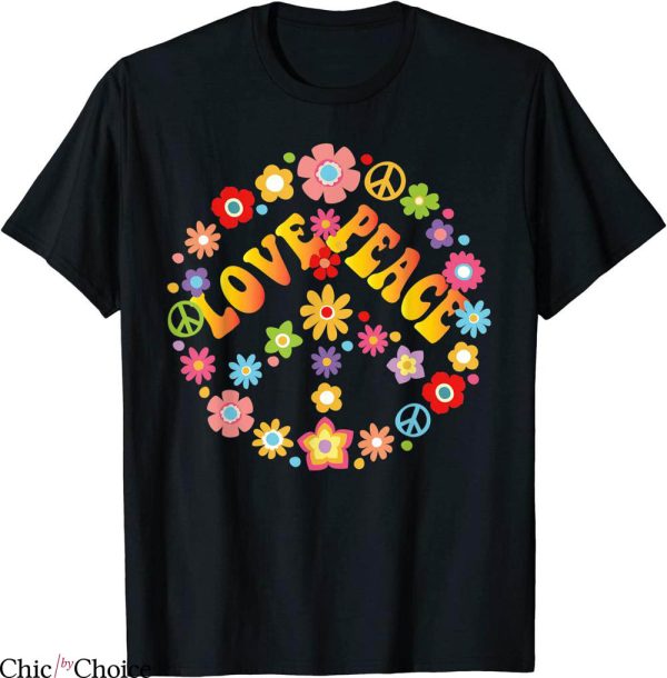 Hippie Tie Dye T-Shirt Peace Sign Love 60s 70s Costume