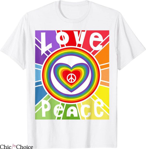Hippie Tie Dye T-Shirt Peace Sign Love 60s 70s Holiday