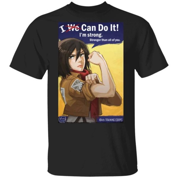 I Can Do It Misaka T Shirt Attack On Titan Anime Tee  All Day Tee