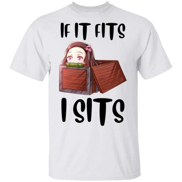 If it Fits It Sits Nezuko T Shirt Demon Slayer Anime Tee  All Day Tee