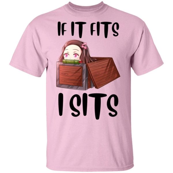 If it Fits It Sits Nezuko T Shirt Demon Slayer Anime Tee  All Day Tee