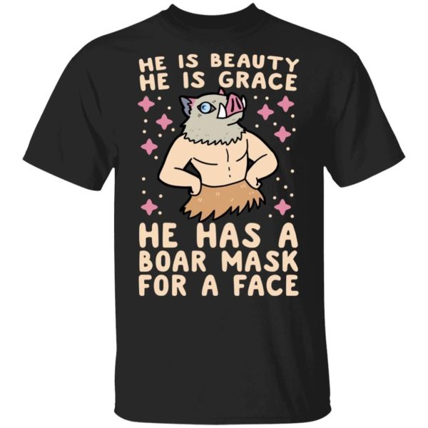 Inosuke He Has A Boar Mask For A Face T Shirt Demon Slayer Anime Tee  All Day Tee