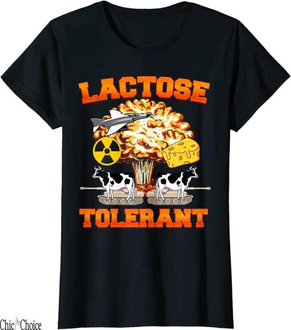 Lactose Tolerant T-Shirt Funny Explosion Cow