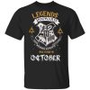 Legends Are Born In October Hogwarts T-shirt Harry Potter Birthday Tee  All Day Tee