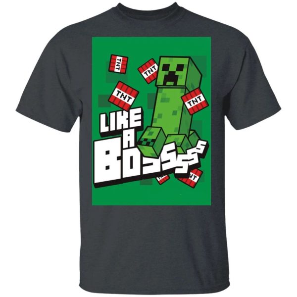 Like A Boss Minecraft T-shirt For Gamer  All Day Tee