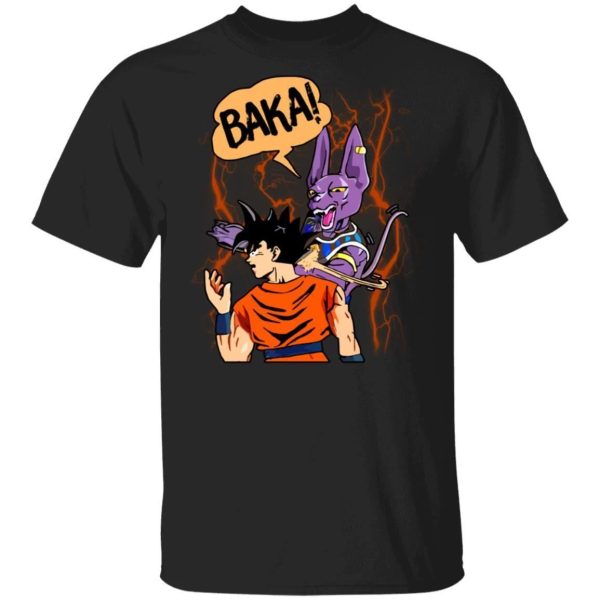 Lord Beerus Slaps Goku and Says Baka Shirt Funny Dragon Ball Tee  All Day Tee
