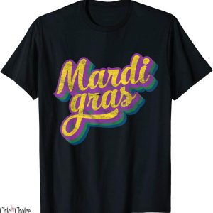 Mardi Gras T-Shirt Retro Masquerade Costume Bead Parade
