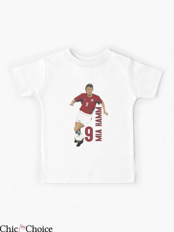 Mia Hamm T-Shirt Number 9 Female American Soccer Player Tee