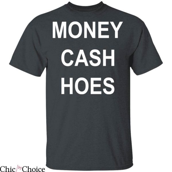 Money Cash Hoes T-Shirt Classic Letterings Rap Music Tee