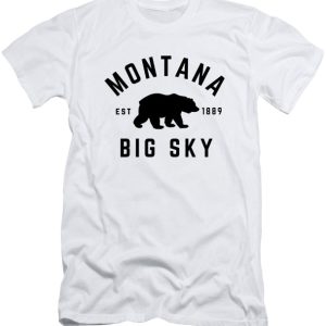 Montana Grizzly T Shirt  Bear Established 1889 Big Sky