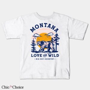 Montana Grizzly T Shirt Big Sky Country Cool Retro Travel