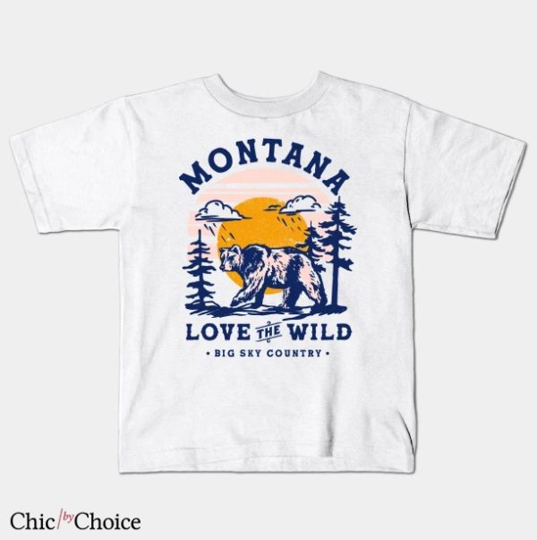 Montana Grizzly T Shirt Big Sky Country Cool Retro Travel