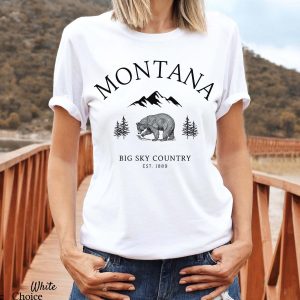 Montana Grizzly T Shirt MT State Moutain Bear Shirt