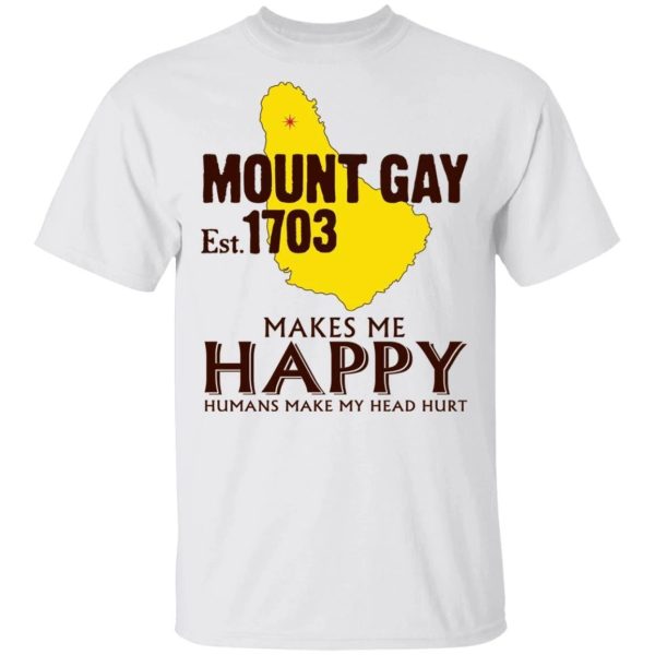 Mount Gay Makes Me Happy T-shirt Rum Tee  All Day Tee