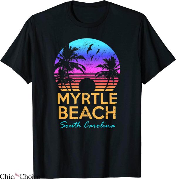 Myrtle Beach T-Shirt South Carolina Retro Sunset Summer Trip