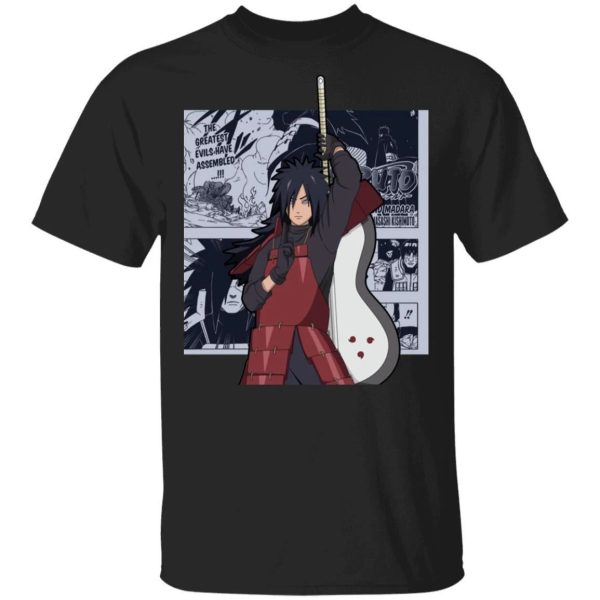 Naruto Madara Uchiha Shirt Anime Character Mix Manga Style Tee  All Day Tee
